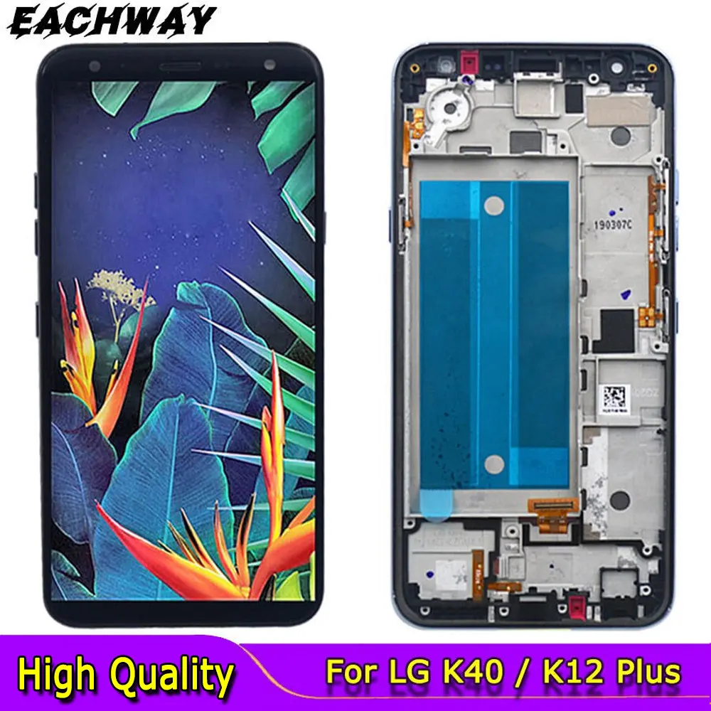 

5.7'' For LG K40 LMX420 LCD Touch Screen Digitizer Assembly Replacement Parts With Frame For LG X4 2019 K12 Plus LCD Display