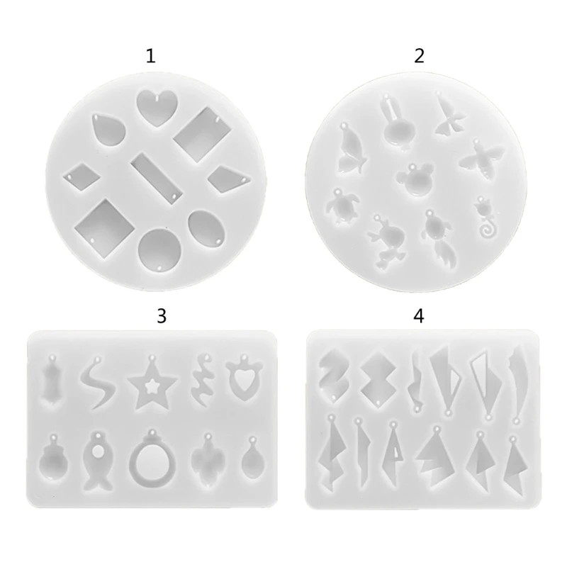 Soft Silicone Earrings Mold Crystal Epoxy Resin Casting Molds Irregular Ear Rings Mould for DIY Necklace Pendants