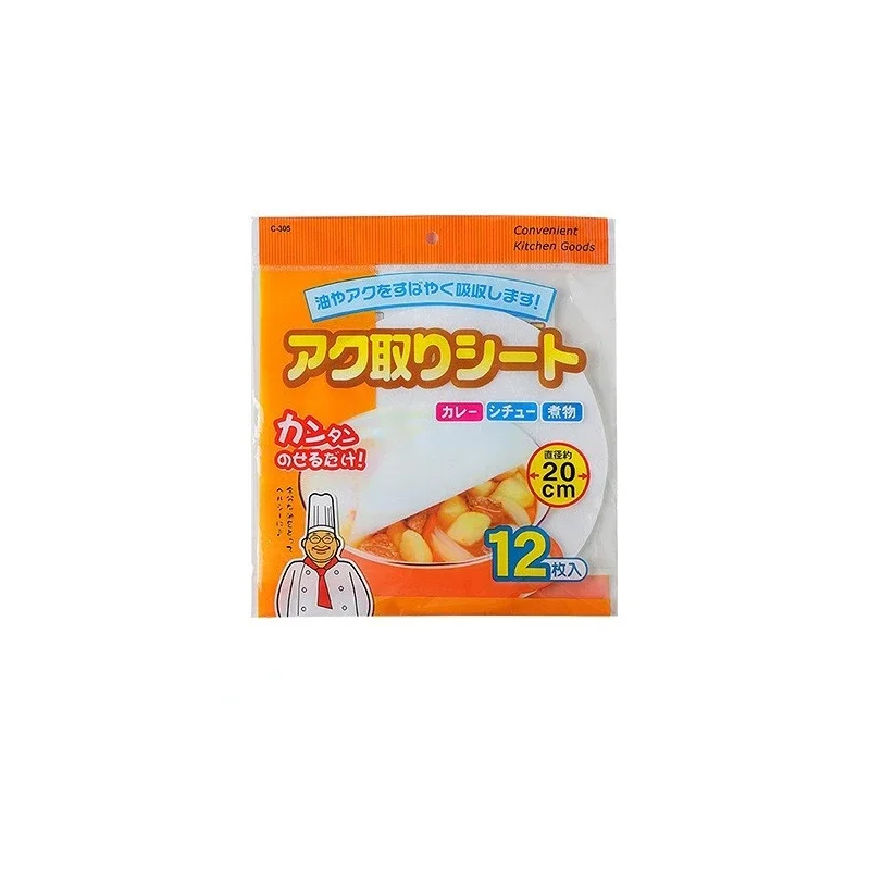 60/12 piezas de papel absorbente de aceite de sopa desechable, papel de filtro de aceite secante de sopa para alimentos, accesorio de cocina de grado alimenticio