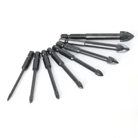 Mèches hexagonales croisées pour carrelage, verre, céramique, ouvre-trou pour béton, alliage, perceuse triangulaire, taille 3mm, 4mm, 5mm, 6mm, 7mm, 8mm, 10mm, 12mm, accessoires pour outils électriques 2