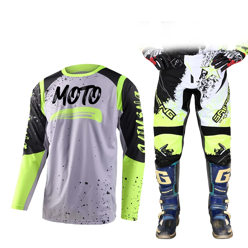 

Мотоциклетный комплект для мужчин и женщин, одежда для езды по бездорожью, трикотажные брюки и штаны для мотокросса, MX Enduro, гоночный костюм, DH, ATV, BMX, комбо на заказ