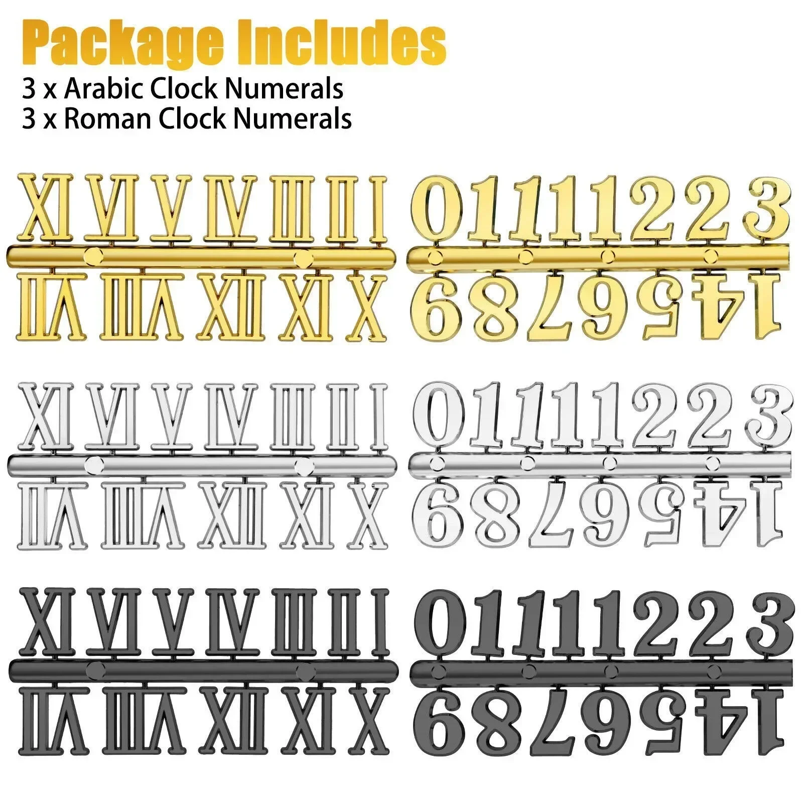 1Set Roman Numerals Handmade Material Restore Digital Repair Tools Clock Numerals Accessories Arabic Number Quartz Clock Parts