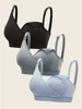 3 PCS Set Breathable Front Open Nursing Bra Maternity Underwear Pregnancy Bra Full Cup Wireless Comfortable Breastfeeding Bra 1