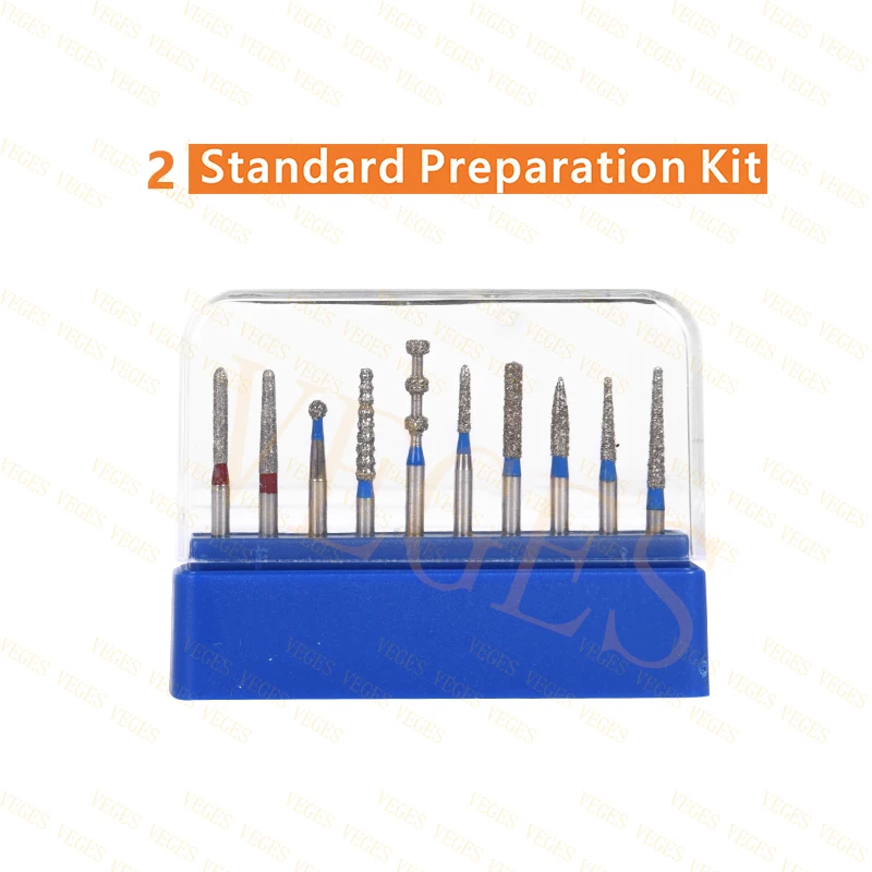 Dental Burs Set FG Diamond Burs Drills For High Speed handpiece Diamond Abrade Crown Cavity Preparation 10 pcs/box