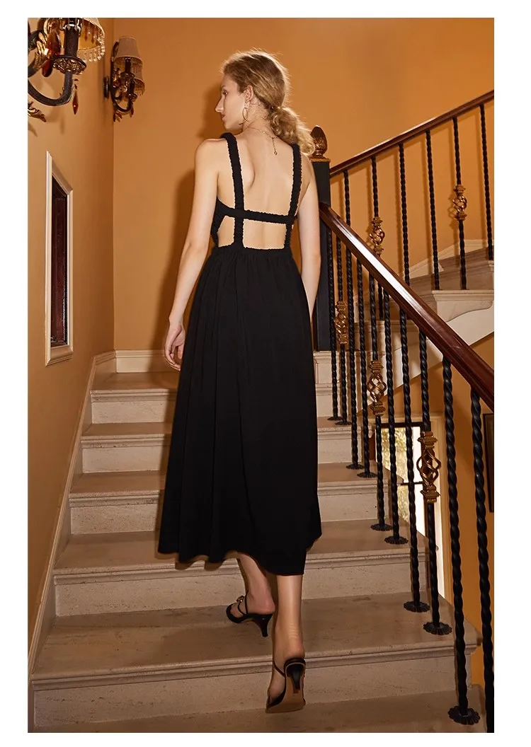 AEL Frauen Sexy Oansatz Rückenfreies Kleid Elegante Hohe Taille A-linie Kleider Berufung Party Vestidos – Detail 10
