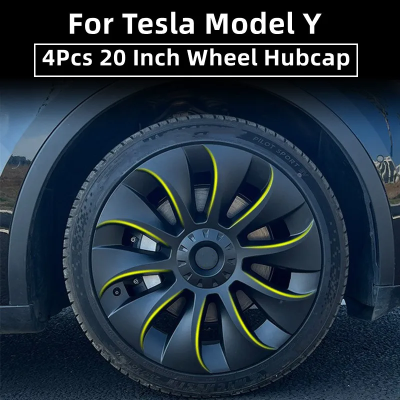 

4PCS for Tesla Model Y Hub Cap 20 Inch Performance Replacement Wheel Cap Automobile Hubcap Full Cover Cap Accessories 2018-2022