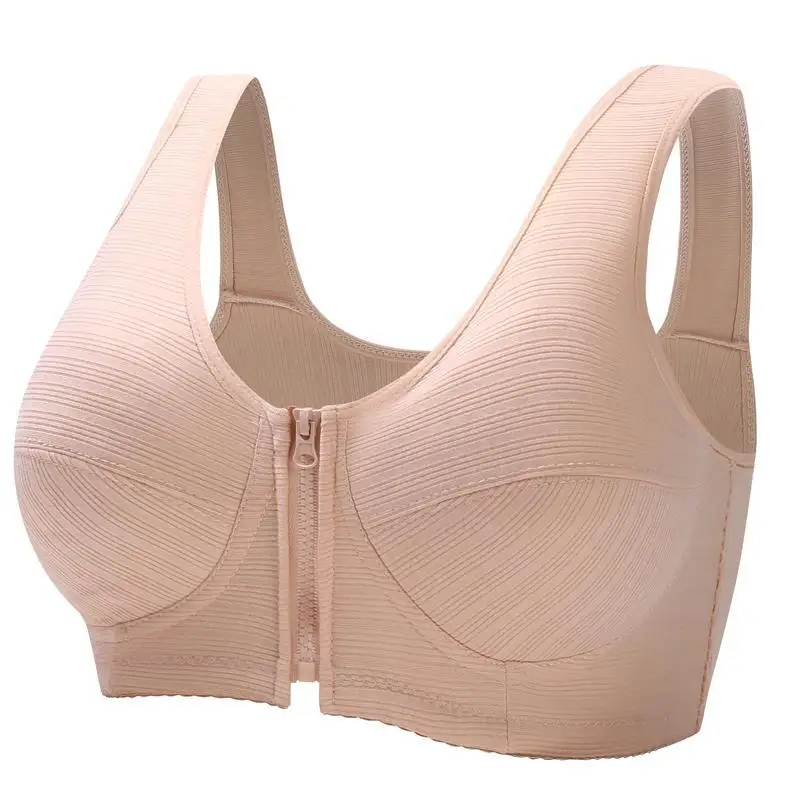 Reggiseno da donna morbido e confortevole con apertura frontale con cerniera, senza anelli in acciaio, confortevole, senza cuciture, anti-cedimento, stile gilet. - immagine 4
