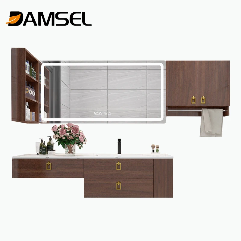 Bathroom Furniture Supplier Vanity Set with Wooden Makeup Table and Storage Cabinet
