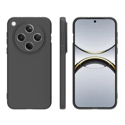 Sleek Black Matte Silicone Phone Case - Soft TPU Slim Design for Find X8 Pro (Black)