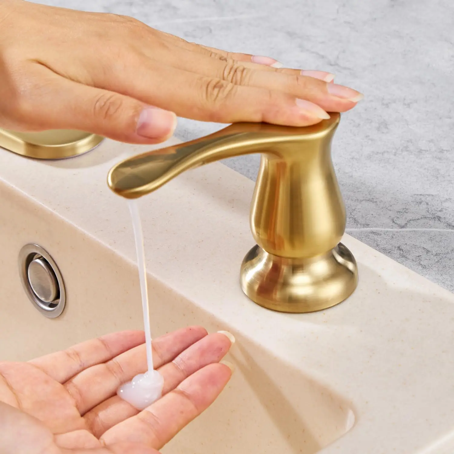 Kitchen Sink Soap Dispenser 17oz Refill from Top Built-in Liquid Dispenser soap dispenser