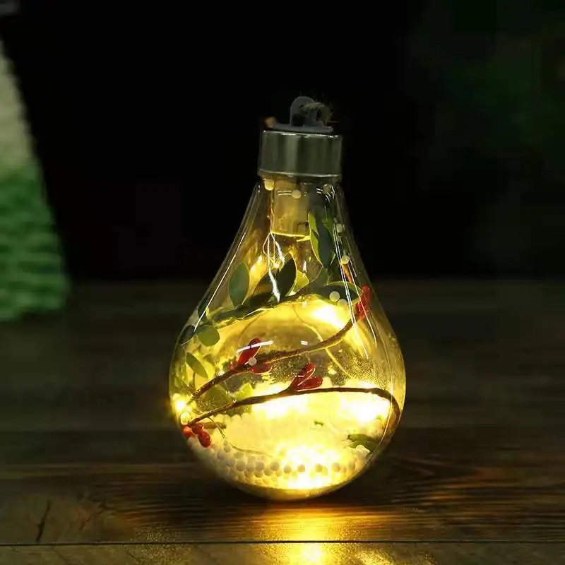 thumbnail image 1 of Bola de luz de hadas para decoración de árbol de Navidad, luz LED transparente luminosa para noche, colgante para Navidad, adorno para el hogar para Año Nuevo, 1 of 5