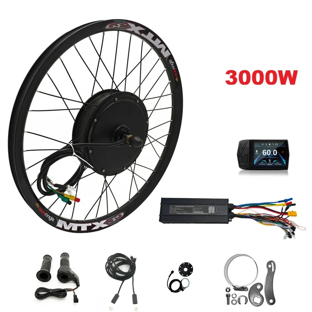 전기 자전거 72V 3000W 26인치 27.5인치 29인치 700C MTX39 후륜 모터..