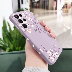 Plum Blossom Design Protective Phone Case Cover - S23 5G (1)