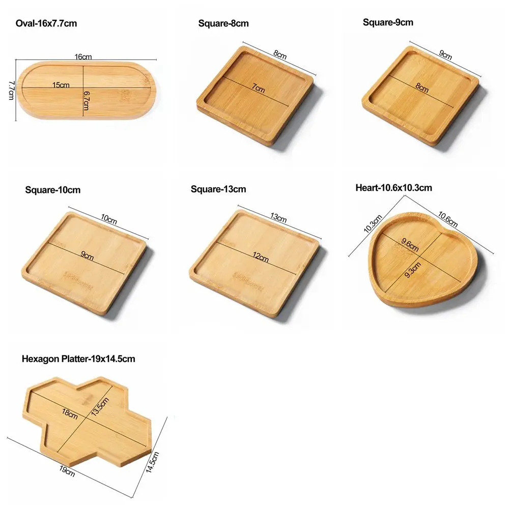 Description Picture 6 of itemGardening Supplies Planters Pot Stander Home Decoration Bamboo Wood Tray Flowerpot Base Hexagon Rectangle Round Square