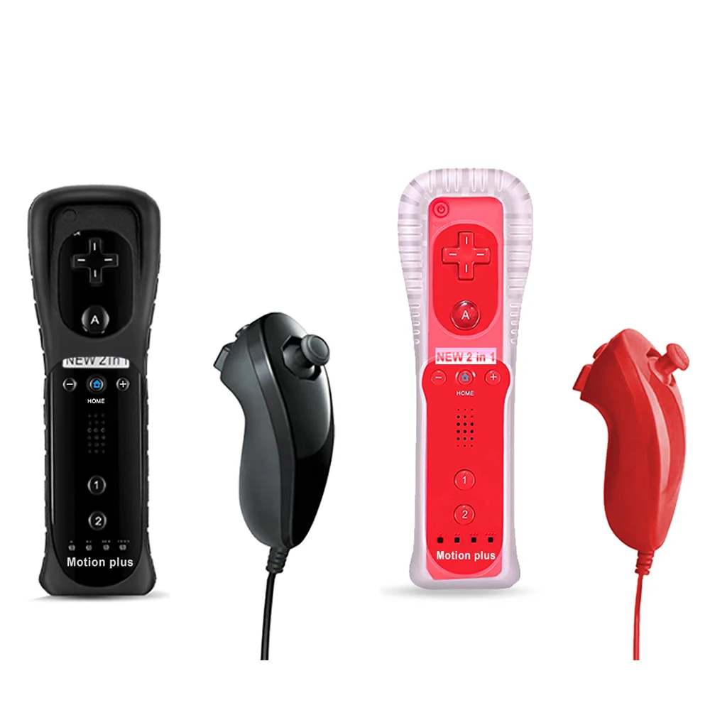 2PCS Remote Controller for Nunchuck Controller for Wii Console Wireless Gamepad with Motion Plus for Nintendo Wii Games Control2PCS Remote Controller for Nunchuck Controller for Wii Console Wireless Gamepad with Motion Plus for Nintendo Wii Games Control 