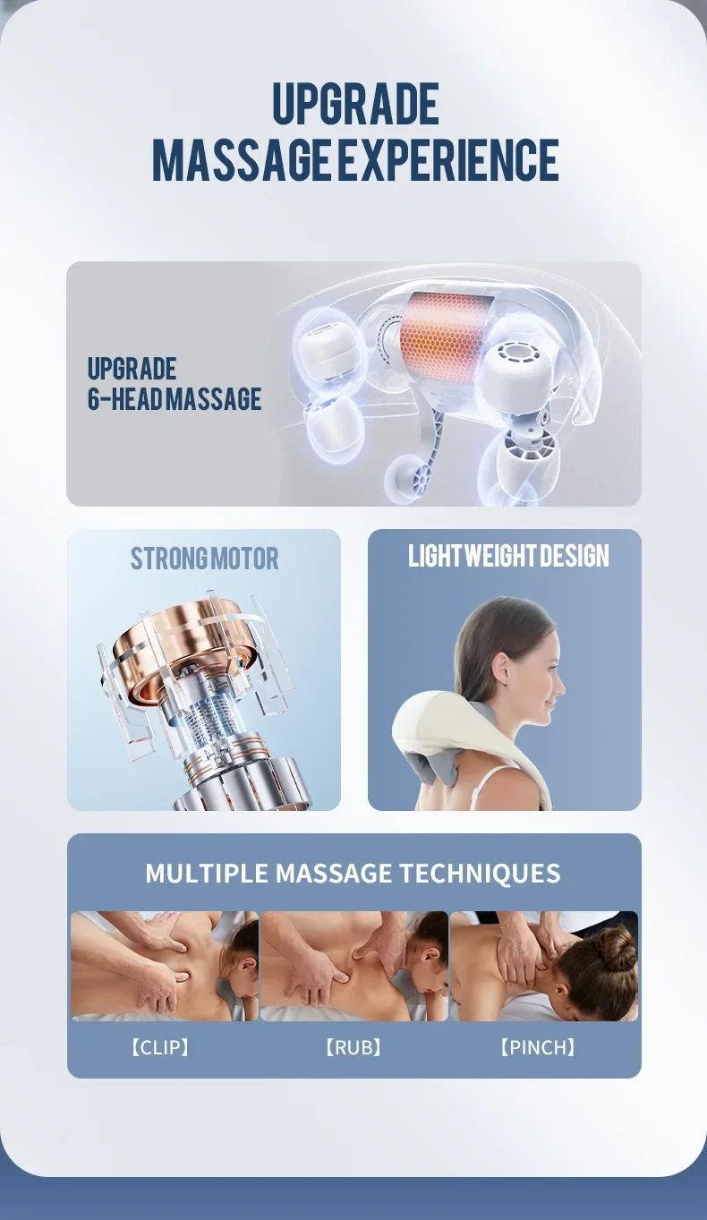 2026 New 26W Brushless Motor Neck And Shoulder Massager Wireless Shoulder And Ba