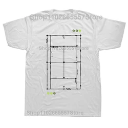 Whimsical Tennis Graphic Unisex Oversized Cotton T - Shirt - XS (WHITE)