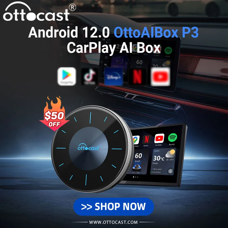 Ottocast P3 AI Box Wireless CarPlay Android Auto Adapter Ottocast P3 AI Box Wireless CarPlay Android Auto Adapter