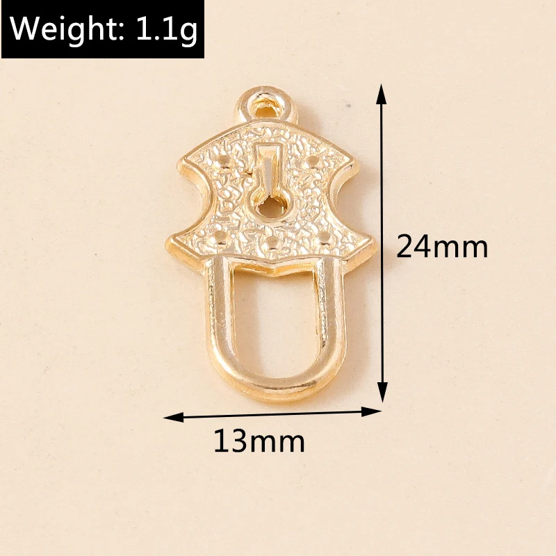 Leslie 20 Stück Gold-Silberfarbene Vorhängeschloss-Schlüssel-Anhänger, Schmuckzubehör, Retro-Schlüsselanhänger für DIY Handgemachte Schmuckherstellung – Detail 5