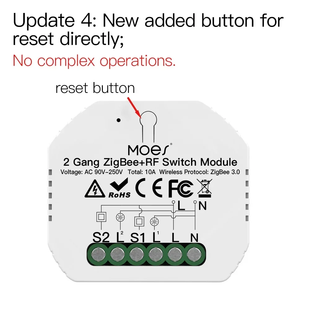 MOES Tuya ZigBee 3.0 스마트 라이트 스위치 릴레이 모듈 1/2/3 Gang Smart Life/Tuya App 제어, Alexa Google Home Yandex와 함께 작동