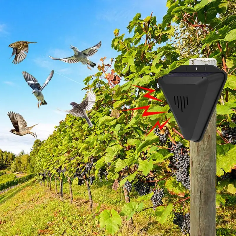 hot Solar Timer Bird Repeller With 13 Sound Waterproof Bird Repellent Alarm Outdoor Crop Orchard Protection Animal Deterrents