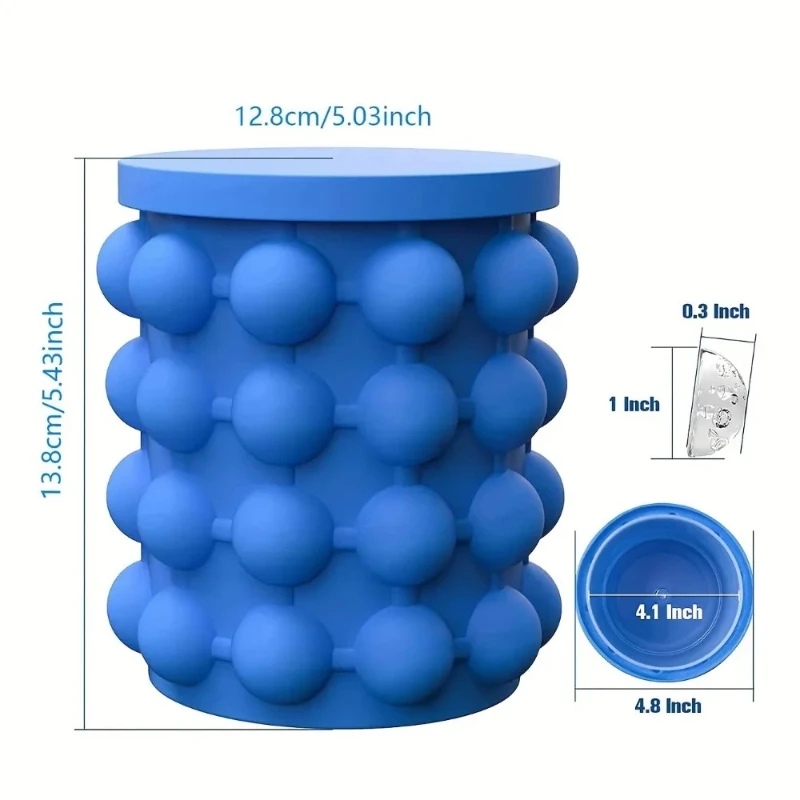 Silicone Ice Bucket Portable Whiskey Beer Frozen Beverage Machine Ice Cube Making Bucket High-capacity Medium Sized