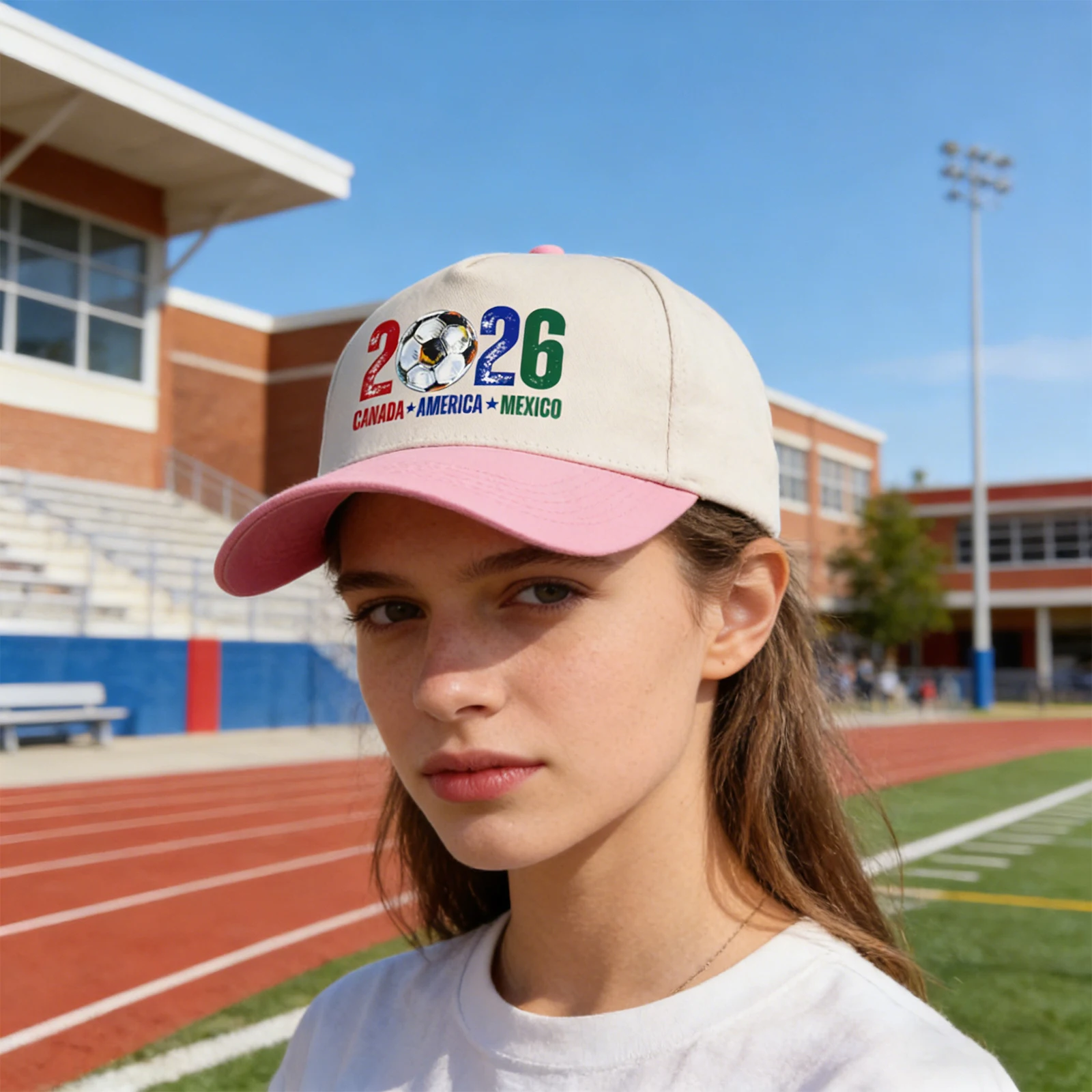 2026 축구 모자 통기성 축구 스포츠 태양 모자 하드탑 디자인 축구 컵 프린트 야구 모자 가족 친구를 위한 선물