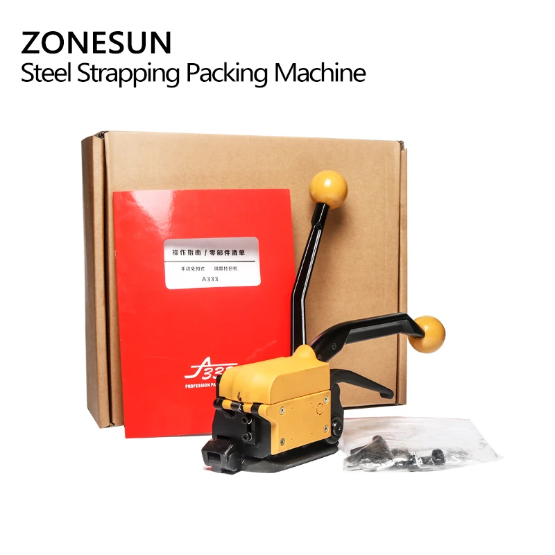 ZONESUN NEW A333 Manual Sealless Steel Strapping Tools for Strap Steels Width from 13 to 19mm