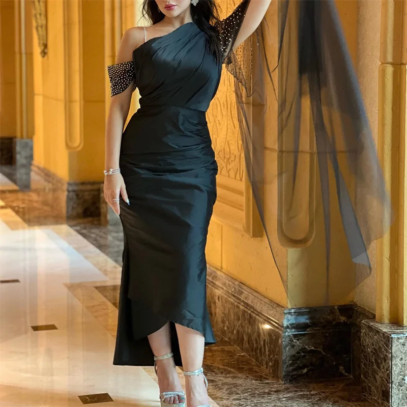 Eightree Black Vintage Prom Dresses Abendkleider Dubai Stain Evening Gowns Long Party Formal Event Dress Robes De Soirée 2022