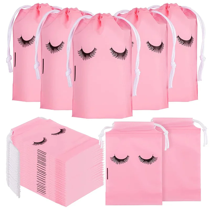 Eyelash Aftercare Bags Plastic Drawstring Makeup P