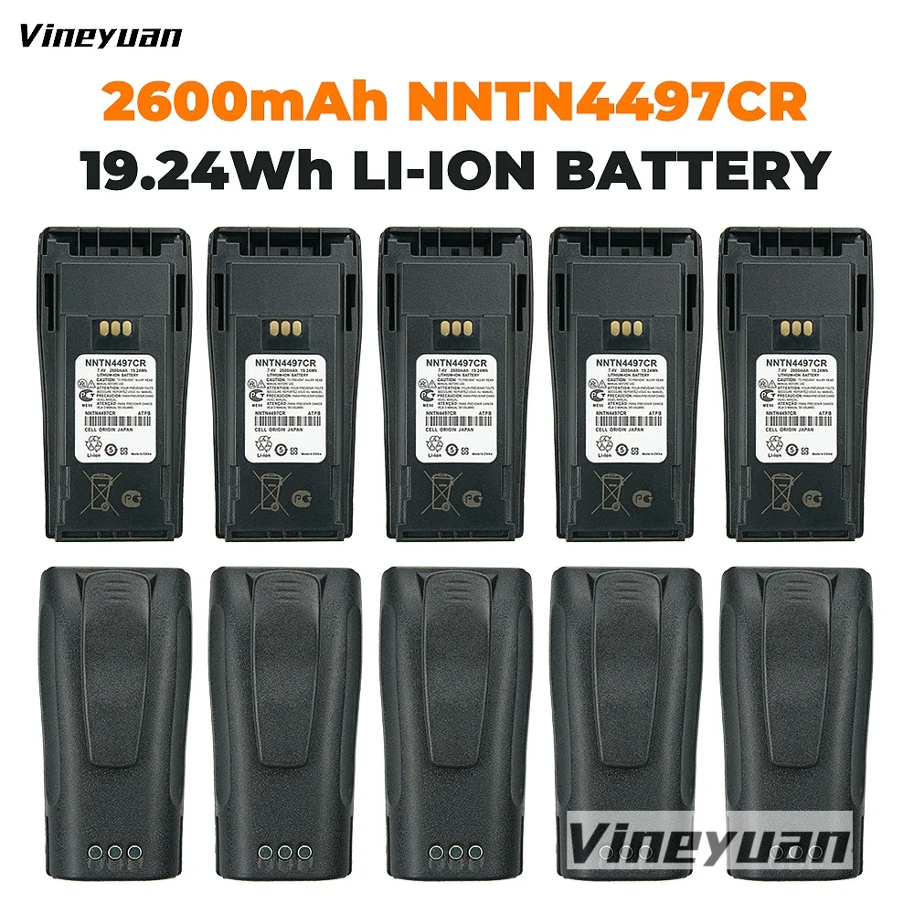 

10PCS 2600mAh NNTN4497CR NNTN4497 High Capacity Li-ion Battery For Motorola CP040 CP140 CP150 CP160 CP180 DEP450 XiR P3688 Radio