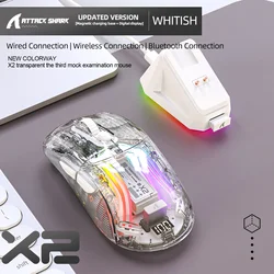 Magnetic Charging Bluetooth Mouse with RGB Lights and Battery Indicator (X2pro White)