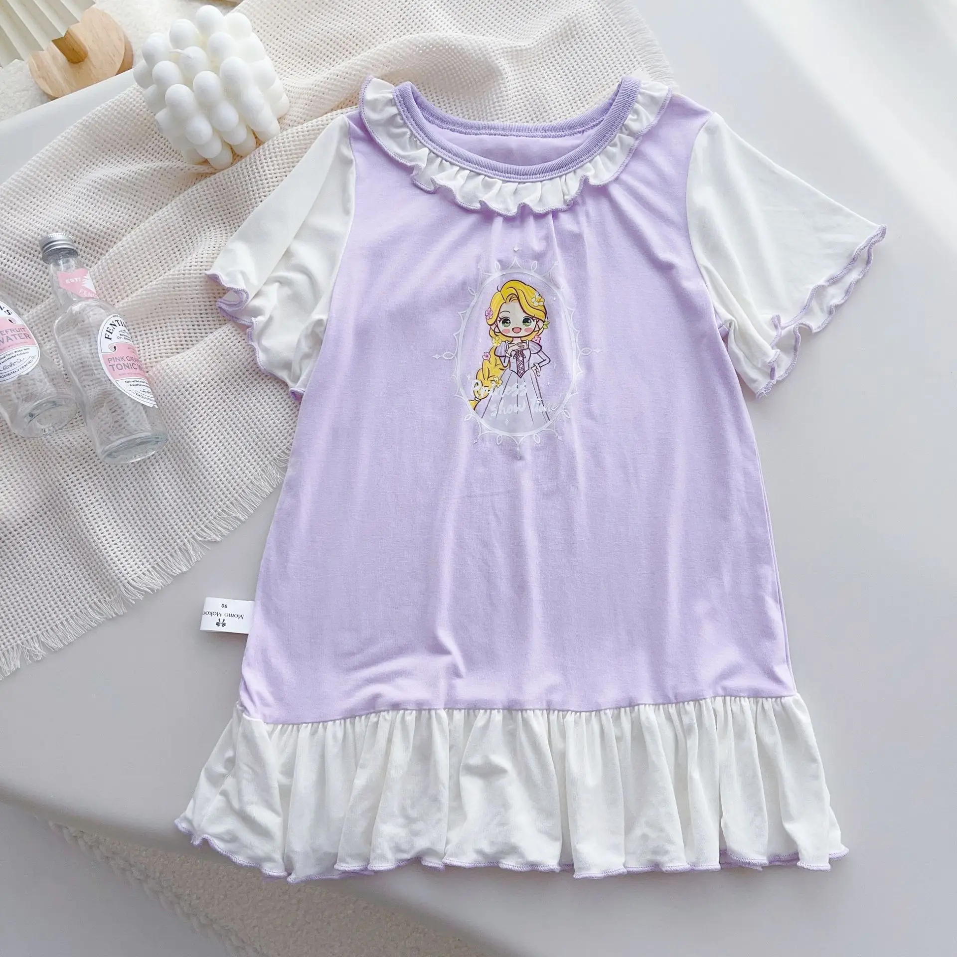 Kids Nightgowns Girls Nightgowns Modal Girls Princess Nightwear Girls Home Dress Pajamas for Children Pajama Girl Sleeping Vest Sleepwear Robe Children's Mother