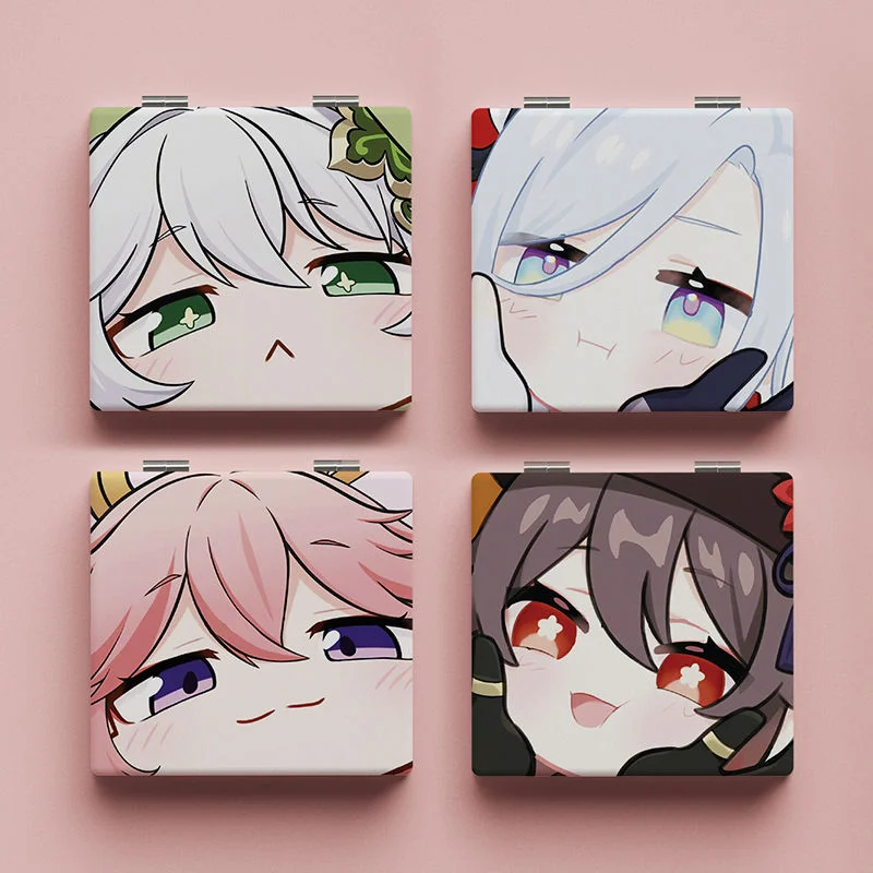 

Genshin Impact Mirror Nahida Yae Miko Raiden Shogun Print Folding Make-up Mirror Anime Peripheral Accessories Touch-up Mirrors