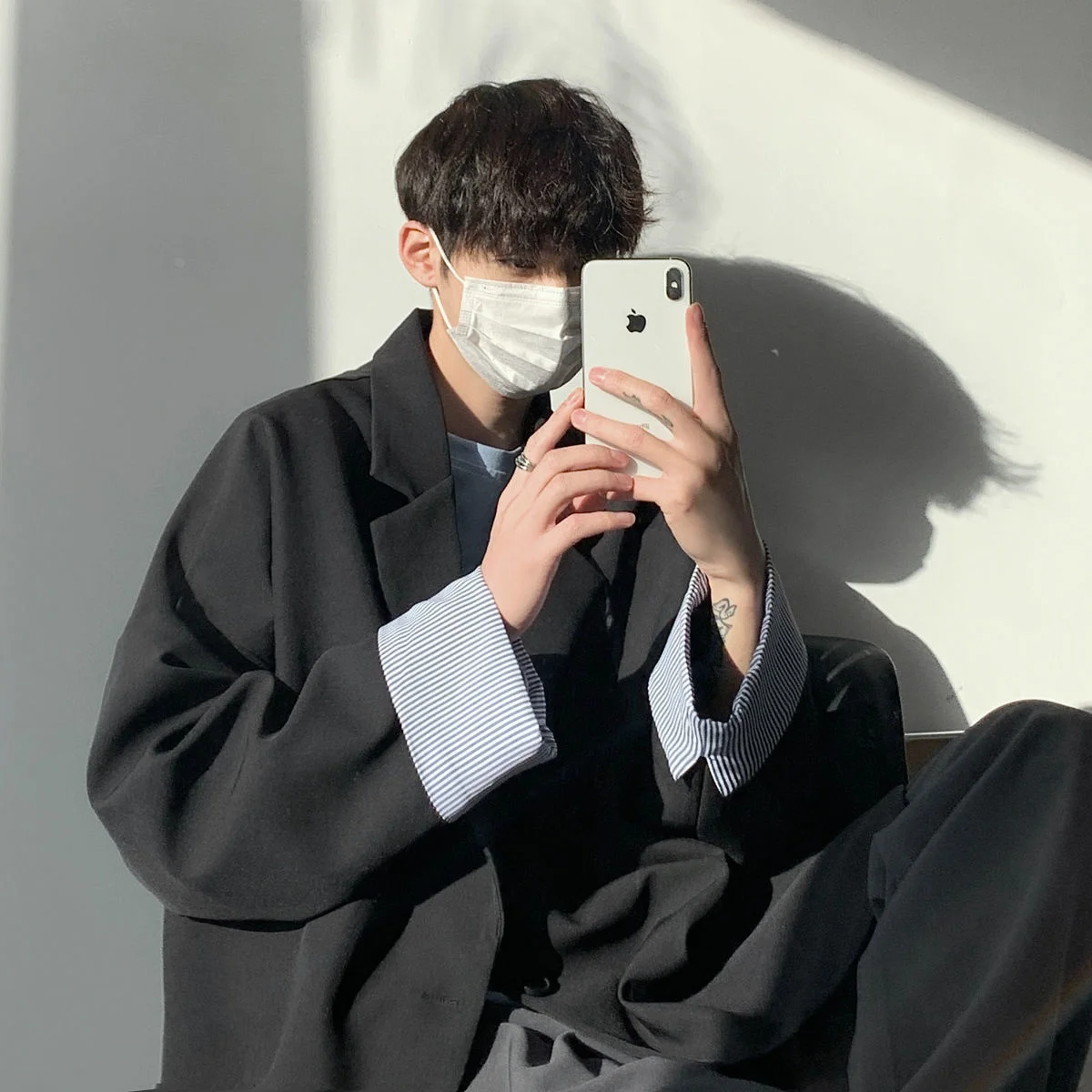 

Casual Suit Jacket Men Trend Top Loose Suit Spring Autumn Business Fashion Hit Color Men's Clothes Long Sleeve Jackets Oversize
