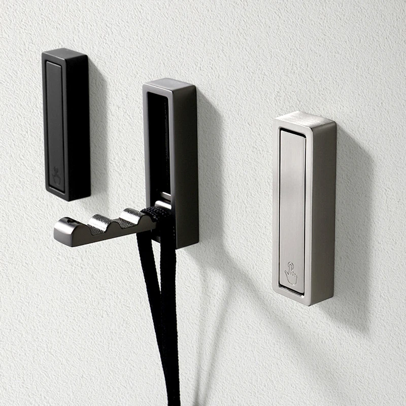 

Foldable Wall-mounted Hooks Multi-functional Cabinet Pulls Modern Minimalist Alloy Invisible Coat Storage Hooks Wardrobe Handles