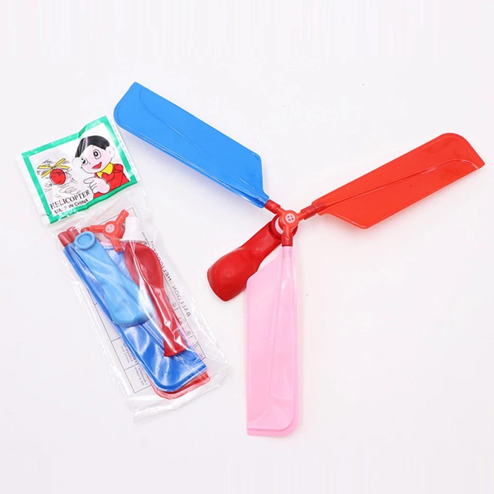 1 Set Propeller Balloon Aircraft Exercise Hands-on Ability Easter Balloon Flying with Whistle for Birthday Party
