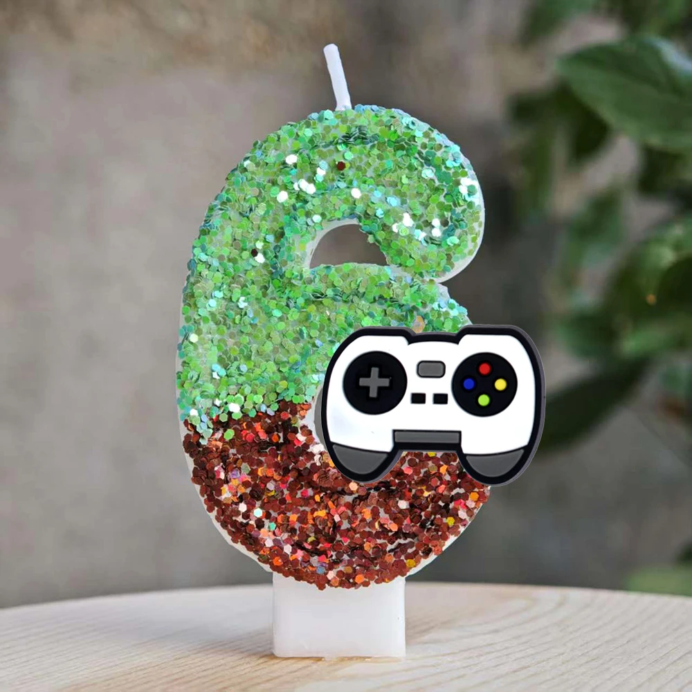 Gamepad Kerze Nummer 0-9 Geburtstag Kuchen Kerze Dekoration Spiel Geburtstag Party Kuchen Topper Baby Dusche Dekor Geschenk – Detail 7
