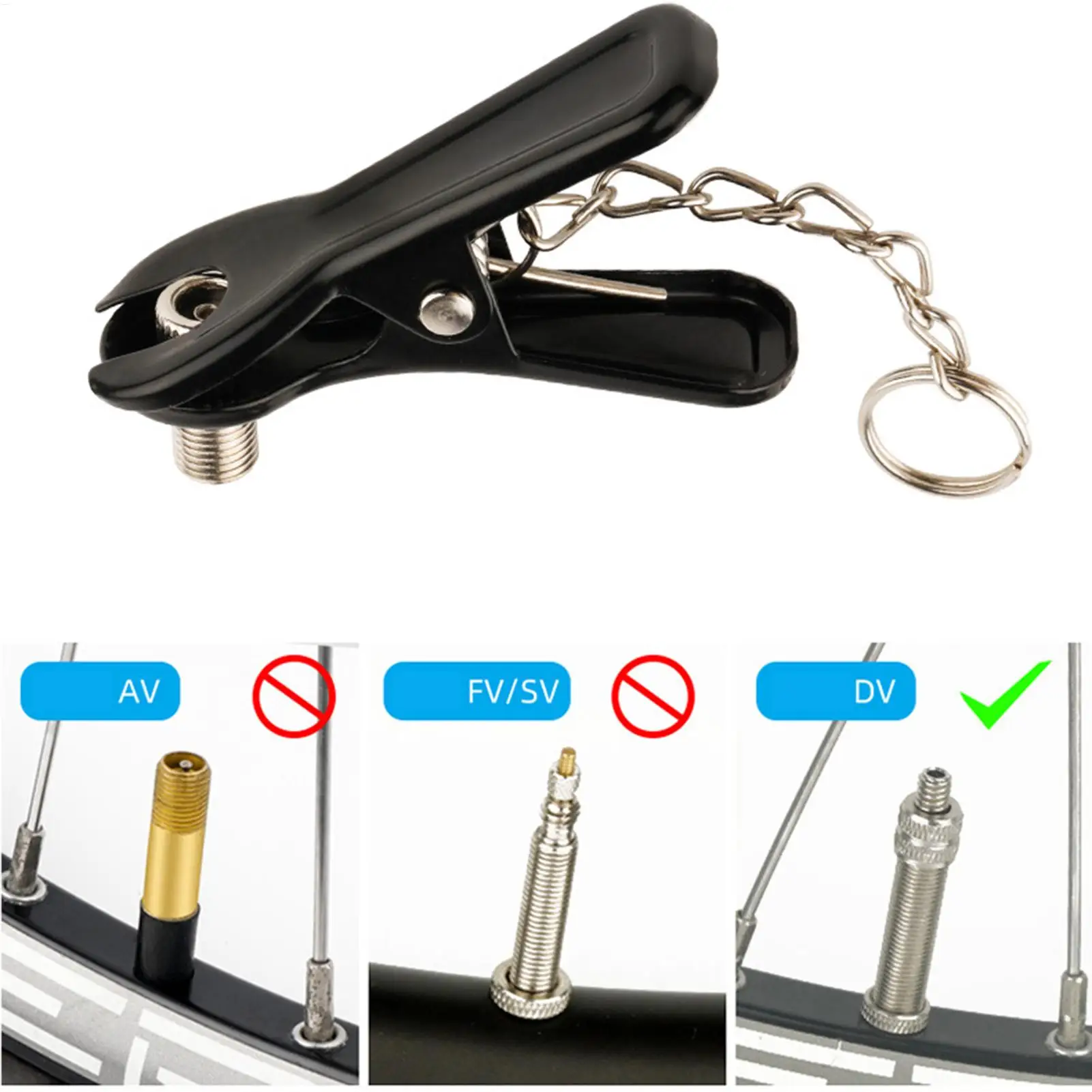1pcs Tire Air Chuck Pneumatic Tire Chuck Bicycle Pump Clip Air Compressor Nozzle Inflatable Tires Air Fittings Pump Accessories