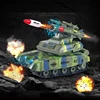 Rc Tank Smoking Shoot Bullet Electronic Remote Control Car Move By Apron Wheel Rocket Sled Toy With LED Flame Sound Kids Gift 2