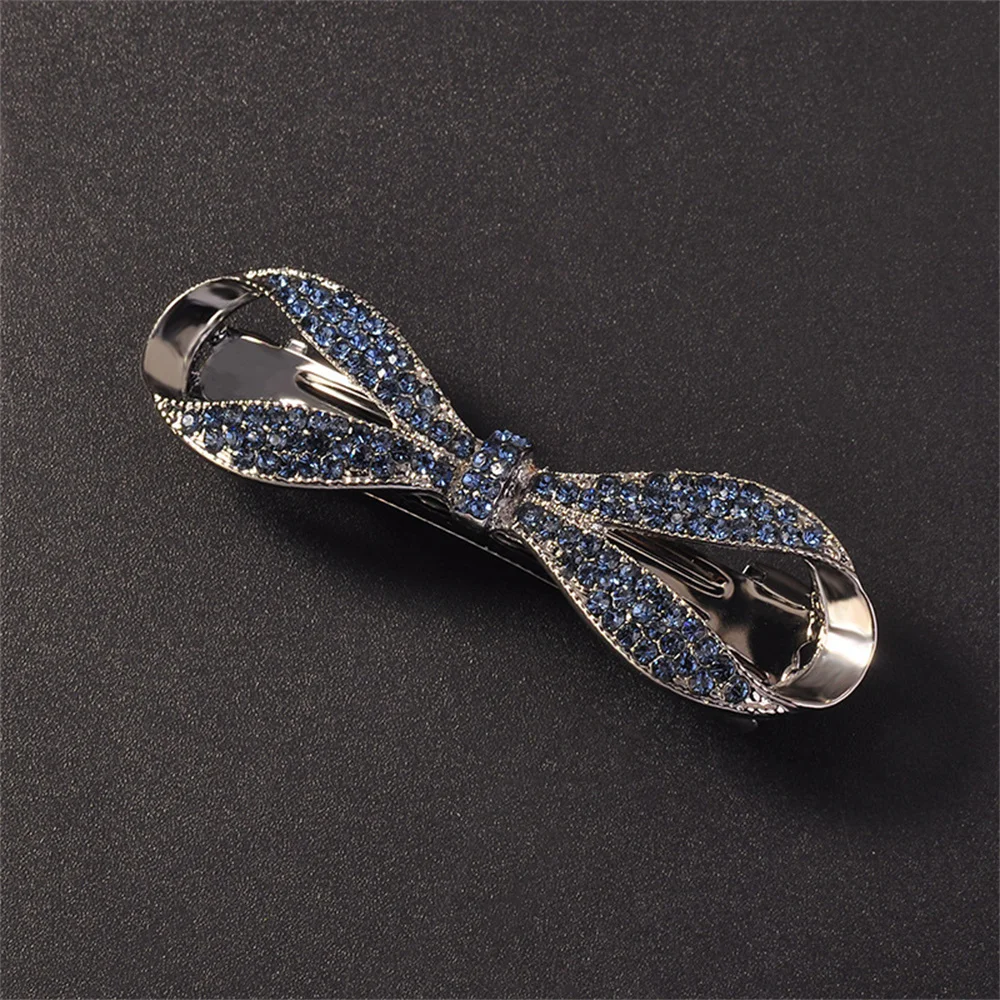 Hair Clips Crystal Pearl Bow Hair Clips For Women Hair Accessories Rhinestone Hairpins Elegant Bows Hairgirps Barrette For Wedding