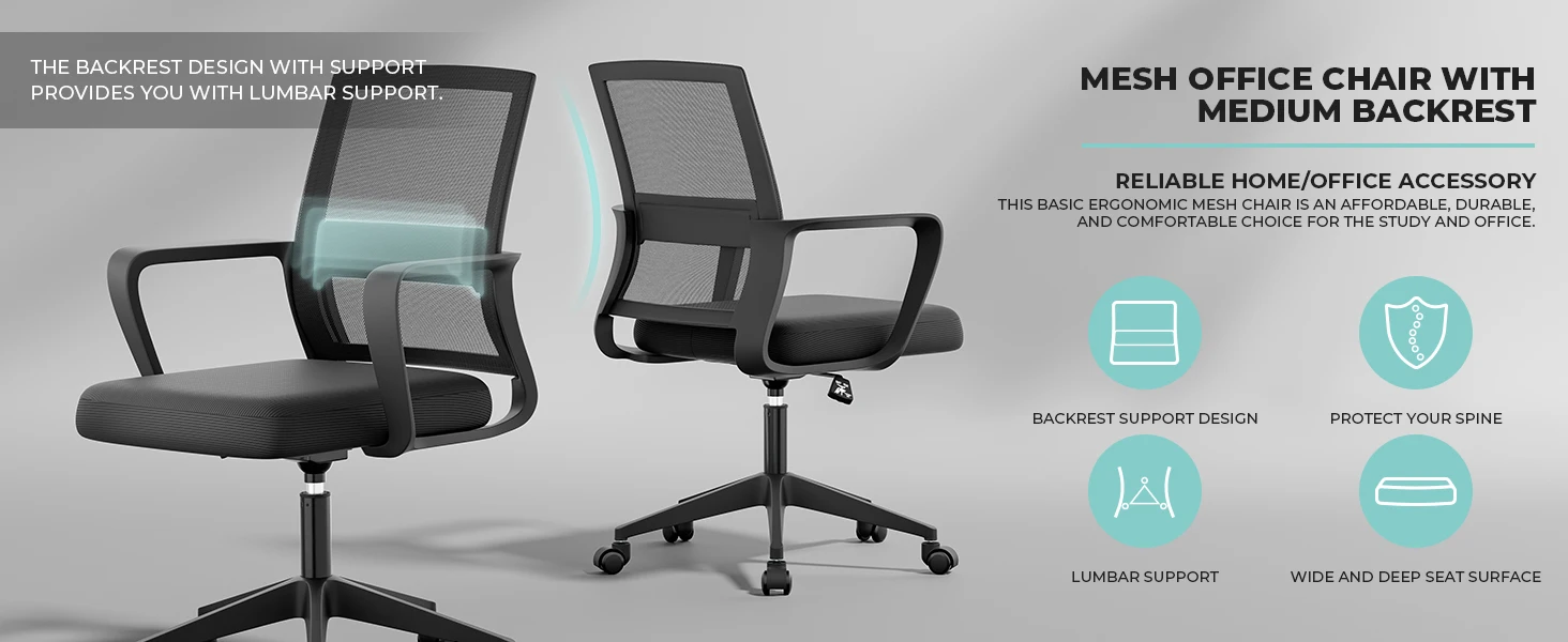 The advanced ergonomic design features a built-in lumbar support system