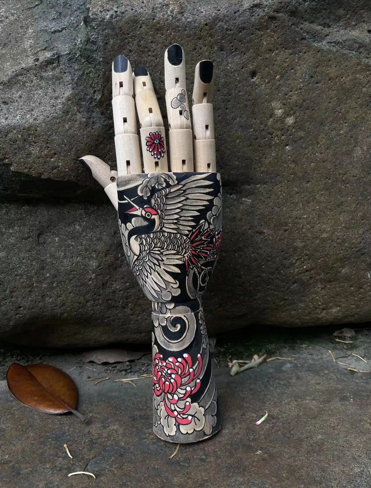 

12" Wooden Japanese Spray Grusjaponensis Hand-painted Birthday Gifts Hands Crafts Home Decor Gift