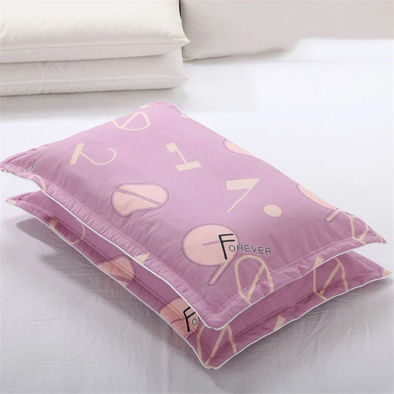 Simple Printing Pattern Household Pillowcase Pure Cotton Increase Single Pillowcase Student Dormitory Twill Cotton Pillowcase