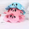 Rabbit Ear Sunshade Straw Hat Children Sun Hat Summer Sunscreen Ear Moving Bunny Hat Cosplay Party Holiday Hats 4-12 Years 4