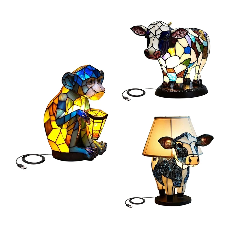 

TOP Animal Table Lamp, Bedside Table Lamp With USB Ports, Bedside Lamp For Living Room Bedroom