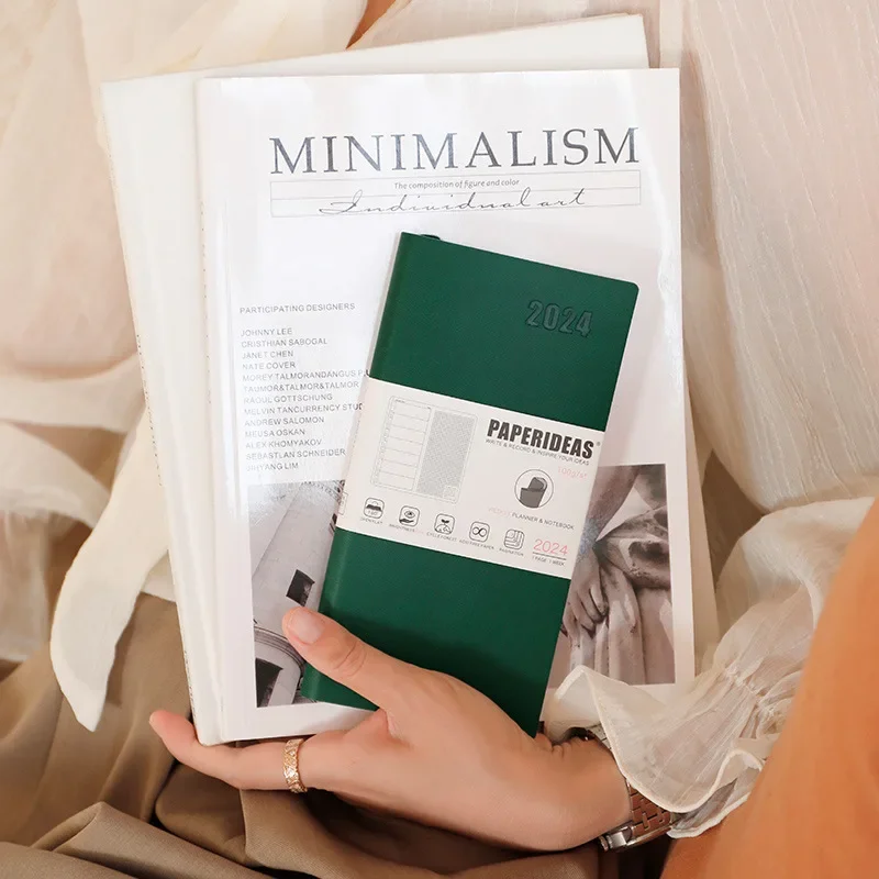 ノートブック PAPERIDEAS 48k ソフトレザーノートブック ページ番号付き ハンド