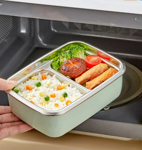 Bento box de acero inoxidable con divisiones WORTHBUY: 304 Portable | Emoape