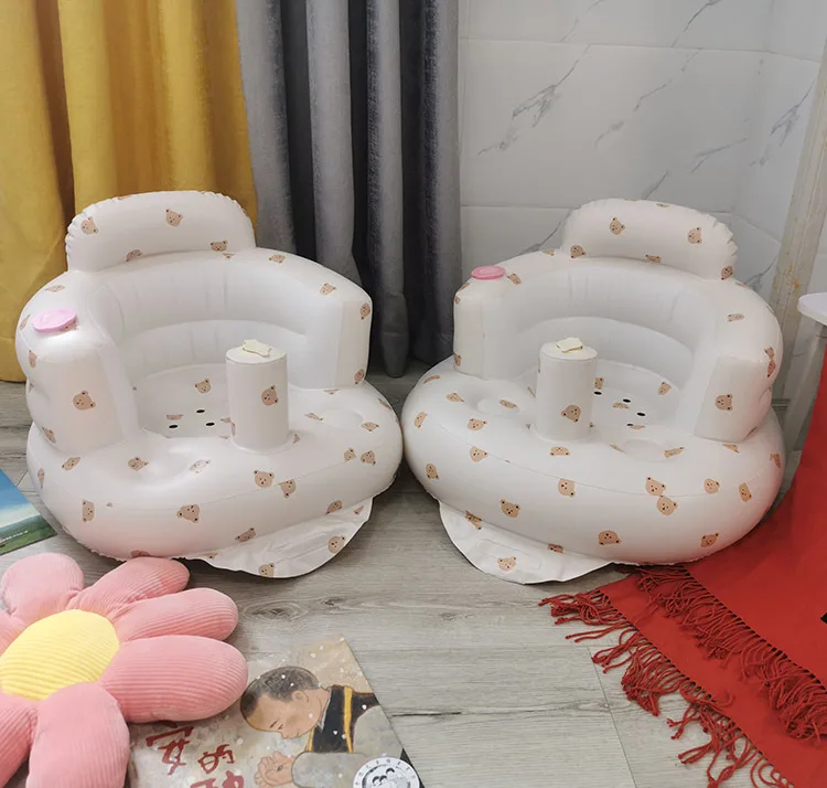 Multifunctional PVC Inflatable Children's Sofa Portable Baby Duck Chair Baby Bath Seat Toys for Kids Beach Armchair Child Stool inflatable baby seat
