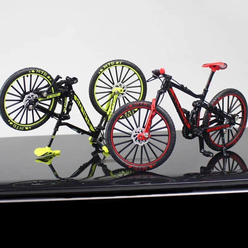 Finger Bike Toys 1:10 Mini Alloy Bicycle Model Diecast Metal Finger Racing Mountain Bike Folded Cycling Ornaments Collection Toys For Children